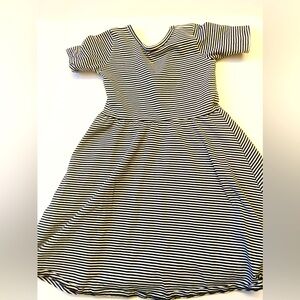 Girls black and white striped dress. Nordstrom
